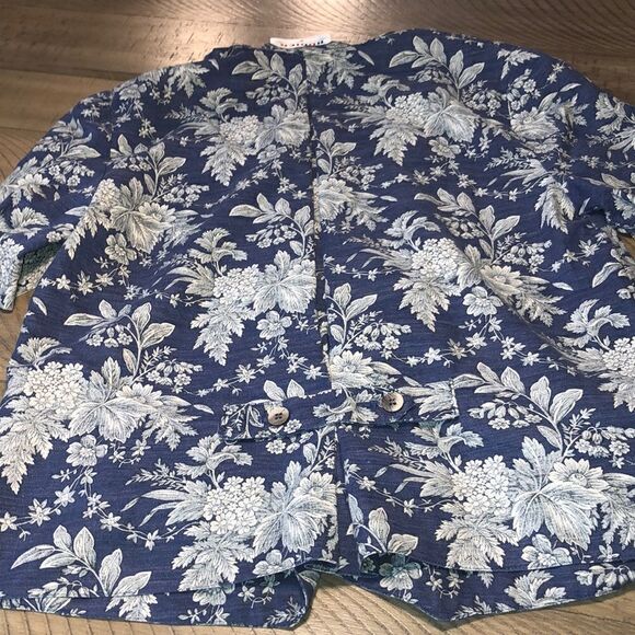 Made in France 🇫🇷 Rodier Cotton Skirt Suit Double Button Leaf Toile Pattern - Picture 5 of 17